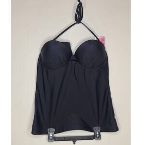 NWT Candies black tankini swim top - large